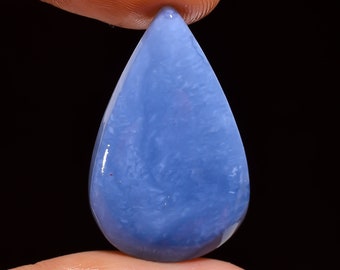 Owyhee Blue Opal Cabochon, Natural Owyhee Blue Opal Pear Smooth Cabochon Loose Gemstone With Marvellous Quality, 18 Ct., 30X19X5 mm // Z-90