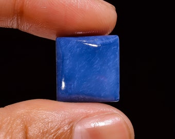 Owyhee Blue Opal Cabochon, Natural Owyhee Blue Opal Square Smooth Cabochon Loose Gemstone With Outstanding Quality, 9 Ct., 15X14X5 mm // Z92