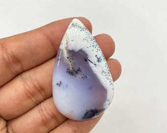 Dendrite Opal Cabochon,Natural Dendrite Opal Smooth Pear shape Cabochon with Amazing Quality, 58 Ct, 47X30X5.5 // Y-3