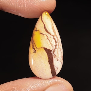 Awesome Top Quality 100% Natural Coconut Jasper Pear Shape Cabochon Loose Gemstone For Making Jewelry 19.50 Ct 31X16X5 MM UV-286