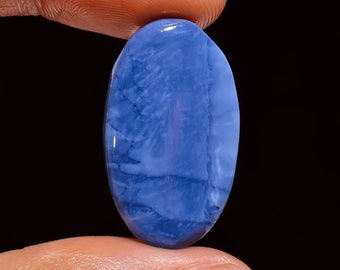 Owyhee Blue Opal Cabochon, Natural Owyhee Blue Opal Oval Shape Smooth Cabochon Loose Gemstone With Supreme Quality, 12 Ct 27X16X4 mm // Z-96