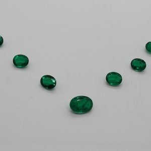 AAA 100% Natural Emerald Doublet Quartz Oval Shape Cabochon Loose Gemstone 20.75 Ct. 7 Pcs Lot For Making Jewelry 10X8 14X10 mm GR-14