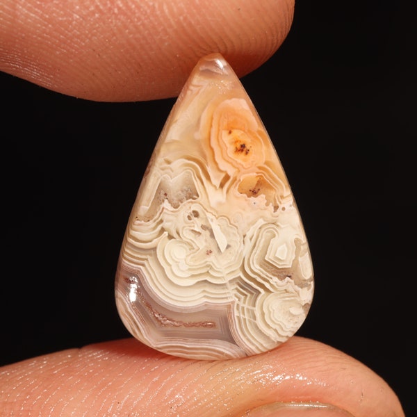 Dazzling Top Quality 100% Natural Crazy Lace Agate Pear Shape Cabochon Loose Gemstone For Making Jewelry 6.15 Ct 20X12X3 MM UV-88