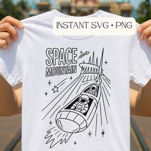 File di taglio ispirato a Space Mountain / File di taglio ispirato a Disneyland Ride / File di taglio retrò Tomorrowland per Cricut e Silhouette / Clipart a tema spaziale Magic Kingdom