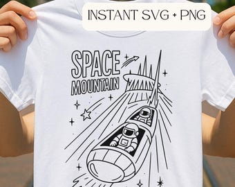 Space Mountain SVG | Disneyland Ride Inspired Cut File | Retro Tomorrowland SVG for Cricut & Silhouette | Magic Kingdom Space Theme Clipart