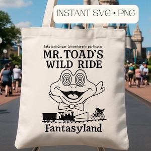 Toad’s Wild Ride SVG, Mr. Toad Disneyland Inspired Cut File, Vintage Fantasyland Ride SVG, Funny Toad Clipart for Cricut & Glowforge