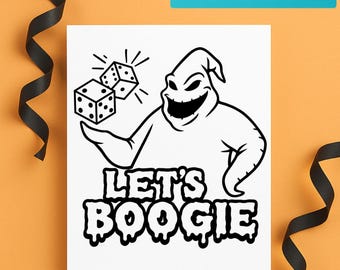 Let’s Boogie SVG File, Spooky Dice Halloween Cut File, Oogie-Inspired Funny Halloween SVG for Cricut & Silhouette, Digital PNG Download
