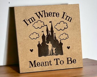 Disneyland Castle Wooden Magnet/Walt and Mickkey Engraved Magnet