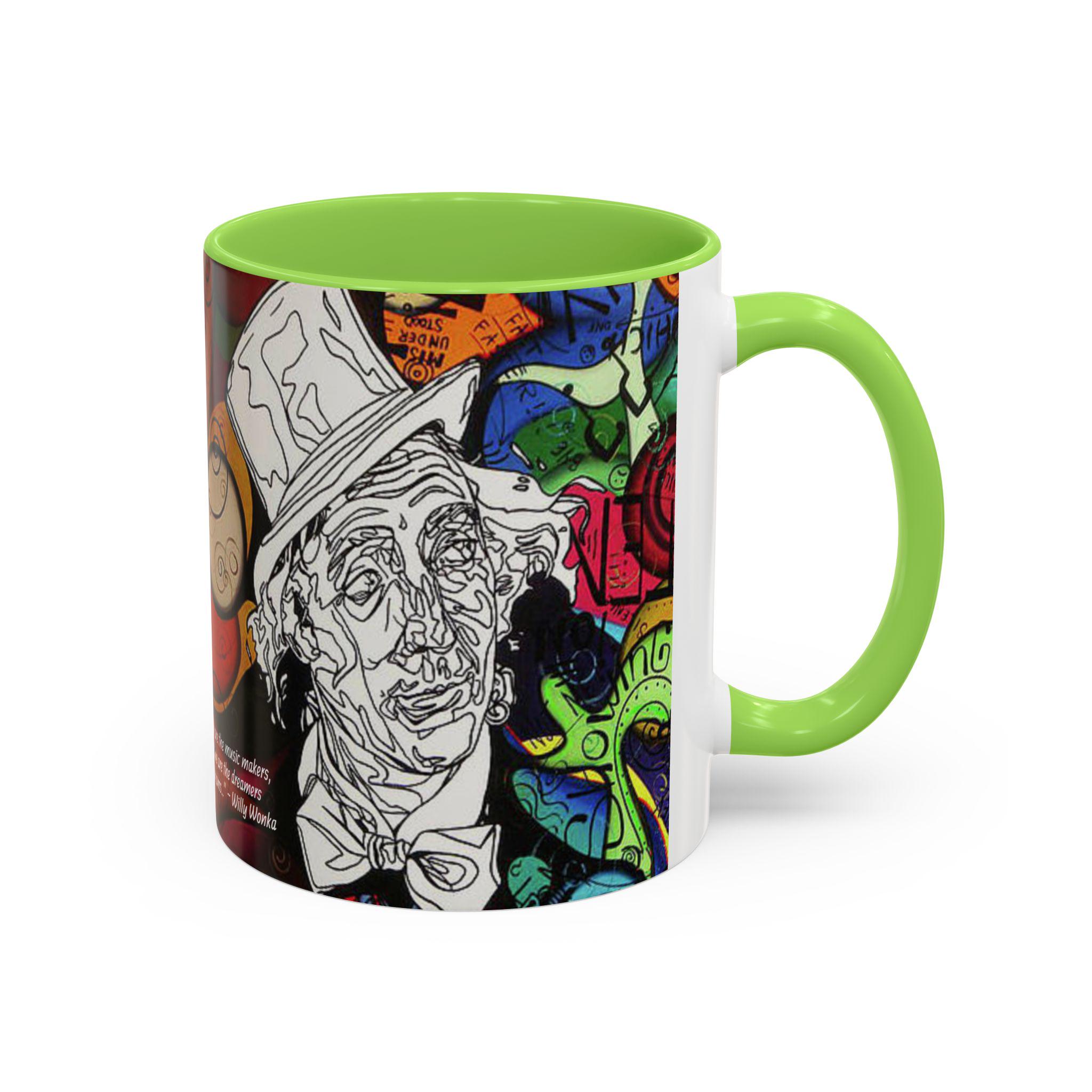 Colorful Artistic Mug - Perfect Gift for Art Lovers, Unique Coffee Cup, Willy Wonka Vibrant Drinkware for Special Occasions,