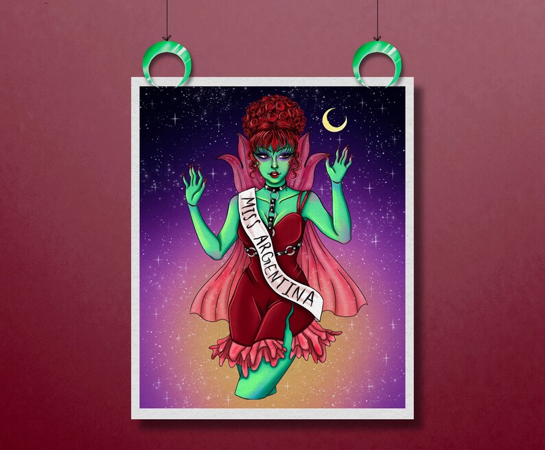 Miss Argentina Print Inspired the Receptionist Beetlejuice - Etsy