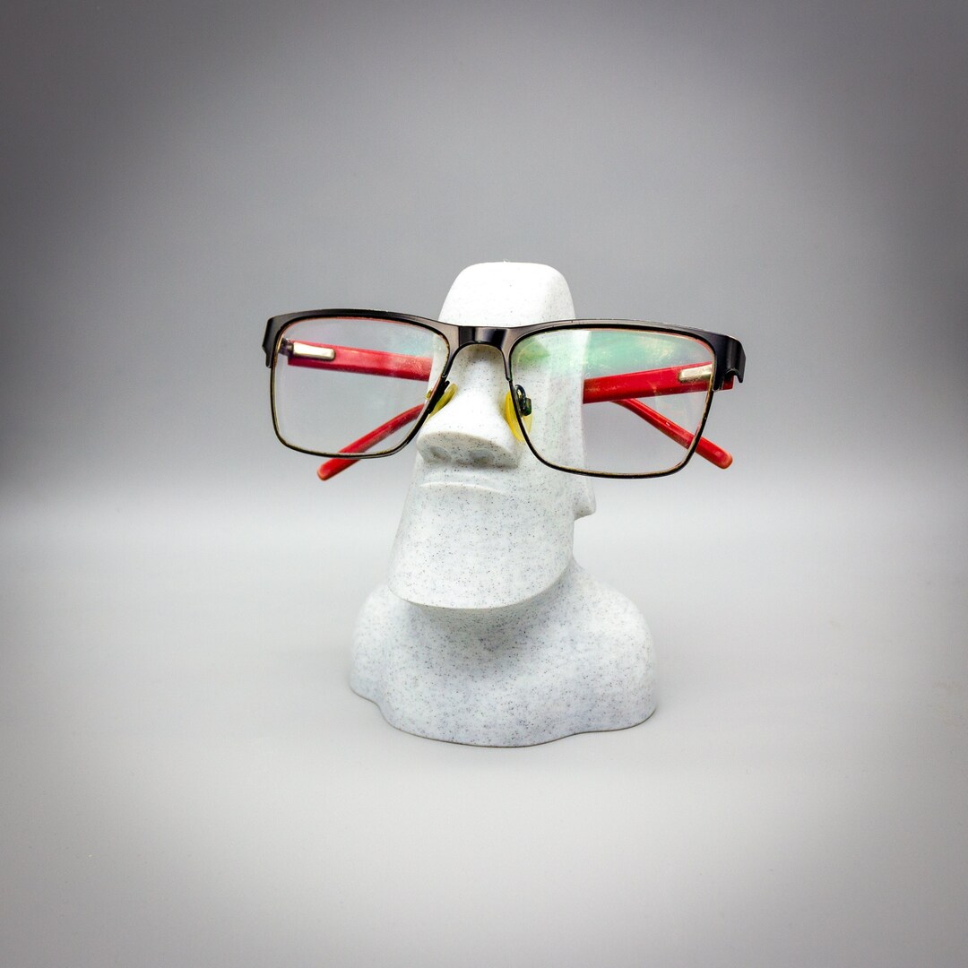 Moai Glasses Holder Spectacle Holder Marble or Granite 3D Printed Moai