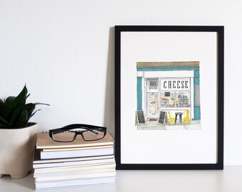 A5 PRINT | The Cheese Shop Cold Spring New York State Hand Drawn Illustration