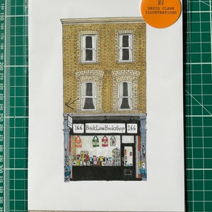 A5 PRINT Brick Lane Bookshop London Hand Drawn Illustration image 4