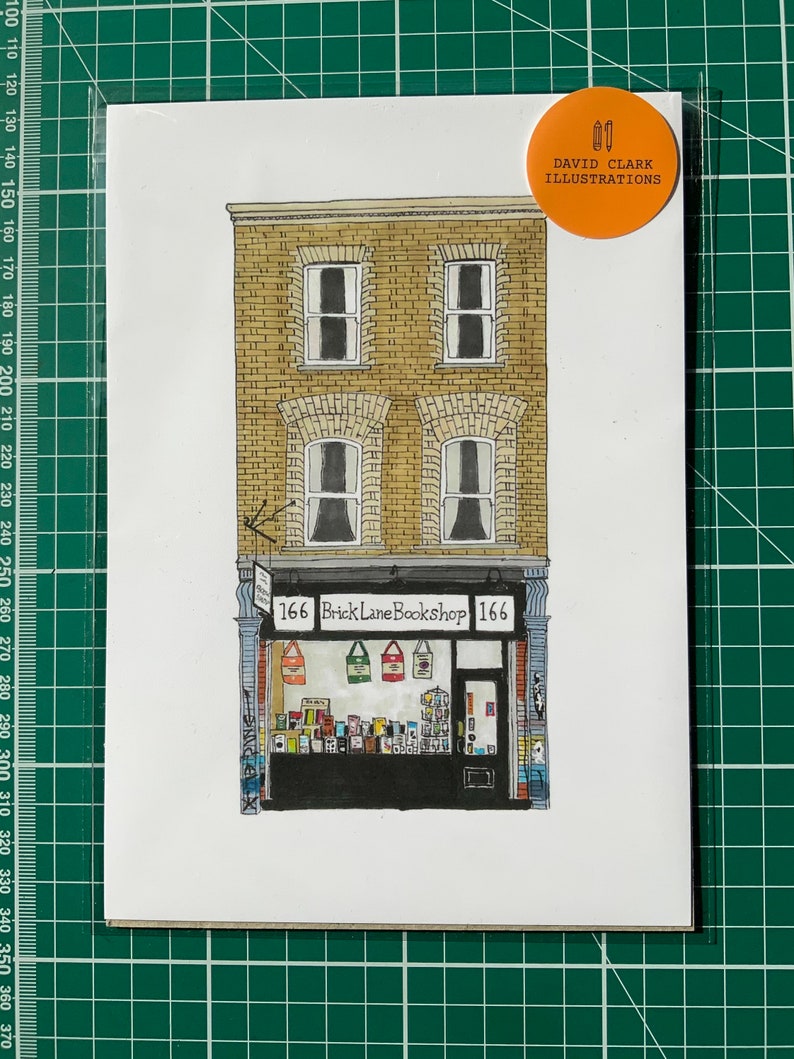 A5 PRINT Brick Lane Bookshop London Hand Drawn Illustration image 4