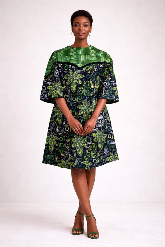 Ankara A Line Dress, African Print Mini Dress, A Line Skater Dress, Casual Statement Outfit Women Ankara A Line Dress, African Print Mini Dress, A Line Skater Dress, Casual Statement Outfit Women