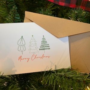 Carte blanche de Joyeux Noël - Ensemble de cartes de Noël - Cartes faites à la main avec enveloppe correspondante - Individus ou ensemble - Blanc à l’intérieur