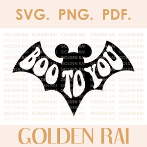 Boo To You Mickey Bat - SVG PNG PDF - Cricut Silhouette instant download
