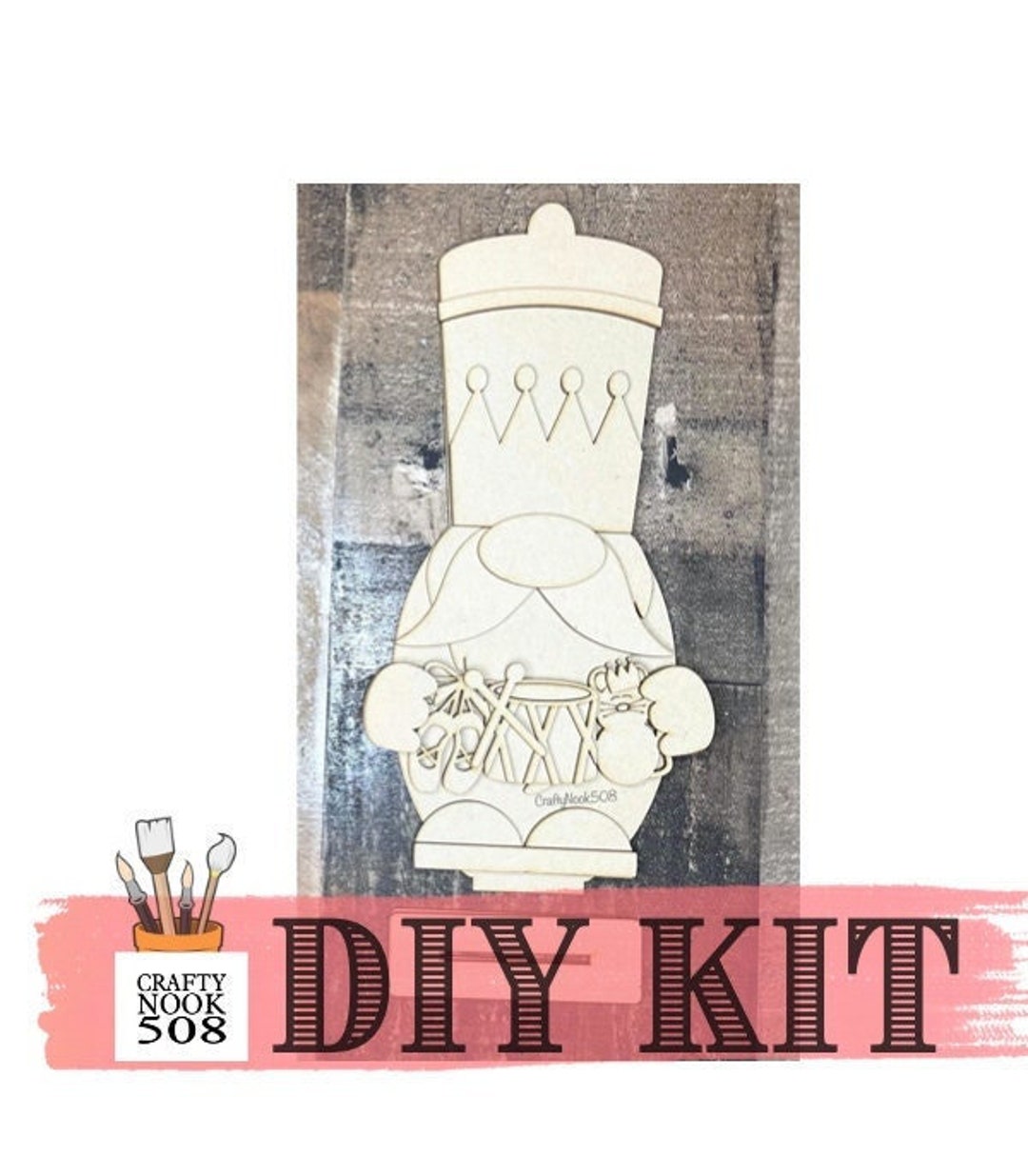 DIY Wood Kit Nutcracker Gnome Shelf Sitter Home Decor Etsy