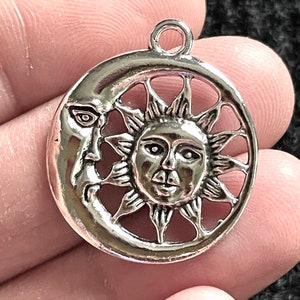 4 Pieces Celestial Medallion Pendants Tibetan silver metal pendants for jewelry making 2 pairs