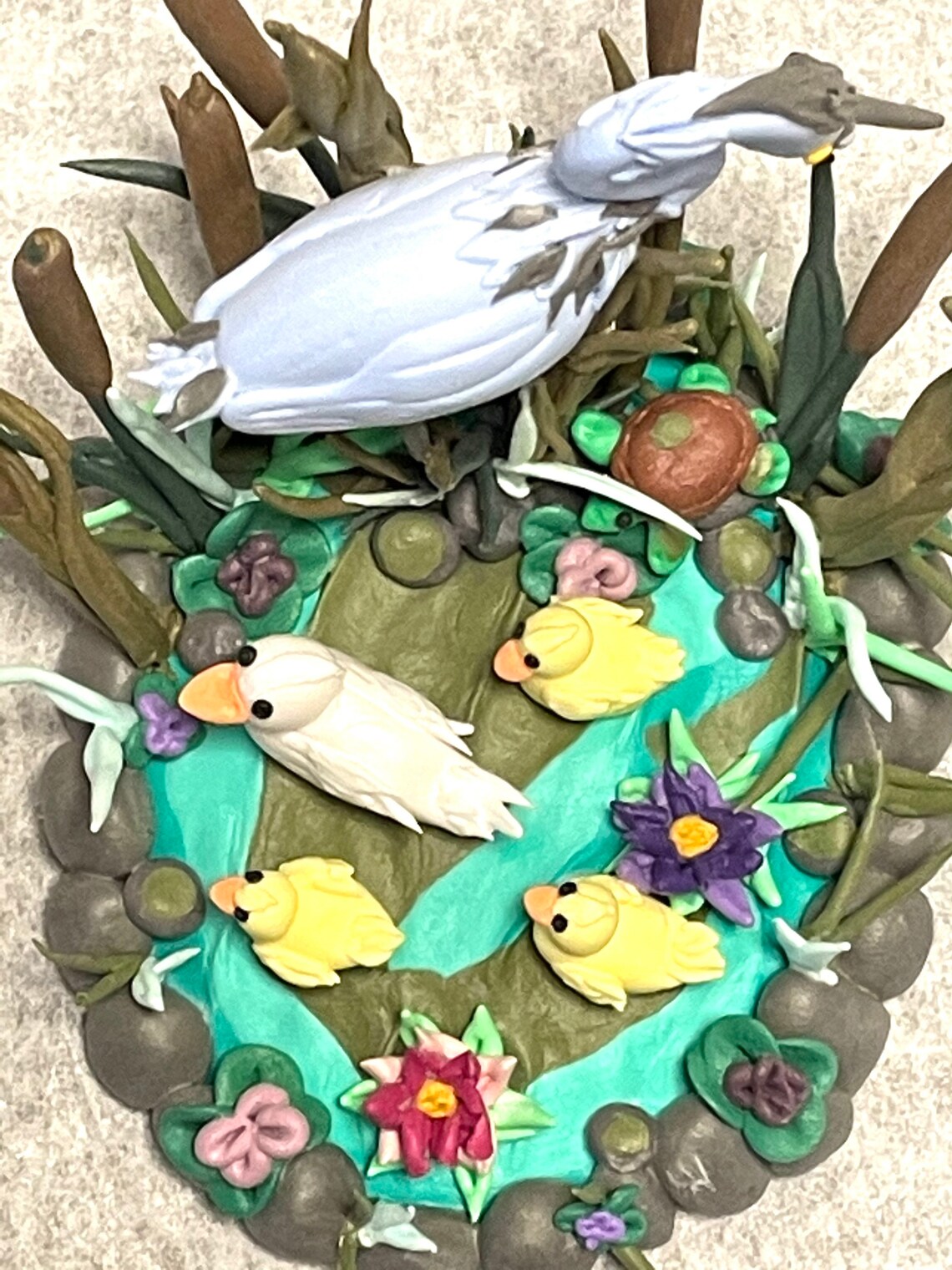 A Day At The Duck Pond handcrafted polymer clay art figurine Etsy