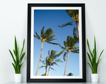 Palm Tree Digital Download, Tropical Wall Art, Hawaii Home Decor, Jungle Art, Tropical digital download, Coastal print