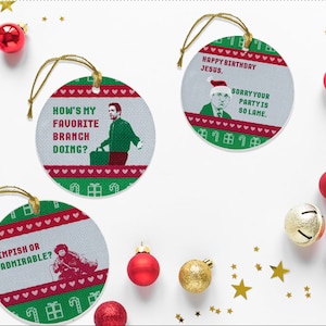 Office Inspired Ugly Christmas Sweater Ornaments