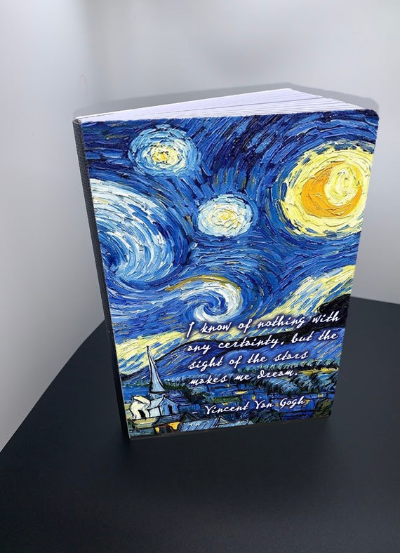 The Starry Night, Sketchbook, Hardcover Journal, Vintage Painting
