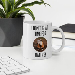 I Don&#39;t Goat Time for Haters, Ziegen-Becher, lustiger Ziegen-Becher, Ziegen-Humor, Bauernhof-Becher, Hater-Becher, Ziegen-Geschenk, lustige Ziegen-Geschenke