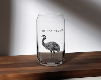 I am not Emused, Emu Pun Glass, Funny Emu Gift