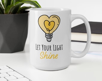 Taza de café inspiradora: Deja que tu luz brille, regalo motivacional