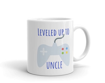 Leveled Up To Uncle Ceramic Coffee Mug, New Uncle Gift