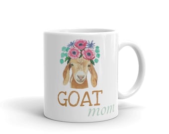 Taza de cerámica floral para mamá cabra