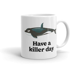 Avere una tazza in ceramica Killer Day, tazza balena assassina, tazza in ceramica Orca, tazza balena Orca, regalo amante Orca, regalo balena assassina, regalo amante balena