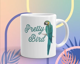 Pretty Bird Parrot Mug, Bird Lover Gift