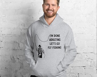 Fly Fishing Hoodie, Outdoor Lover Gift