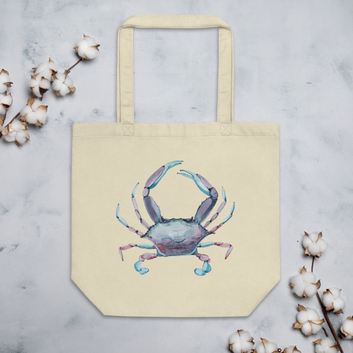 Blue Crab Eco Tote Bag, Crab Tote, Crab Gift, Blue Crab Tote, Blue Crab