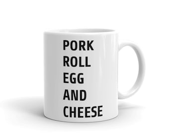 Taza de huevo y queso con rollo de cerdo, desayuno de Nueva Jersey