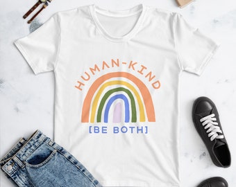 Camiseta "La humanidad debe ser ambas cosas", Camiseta de igualdad y bondad arcoíris