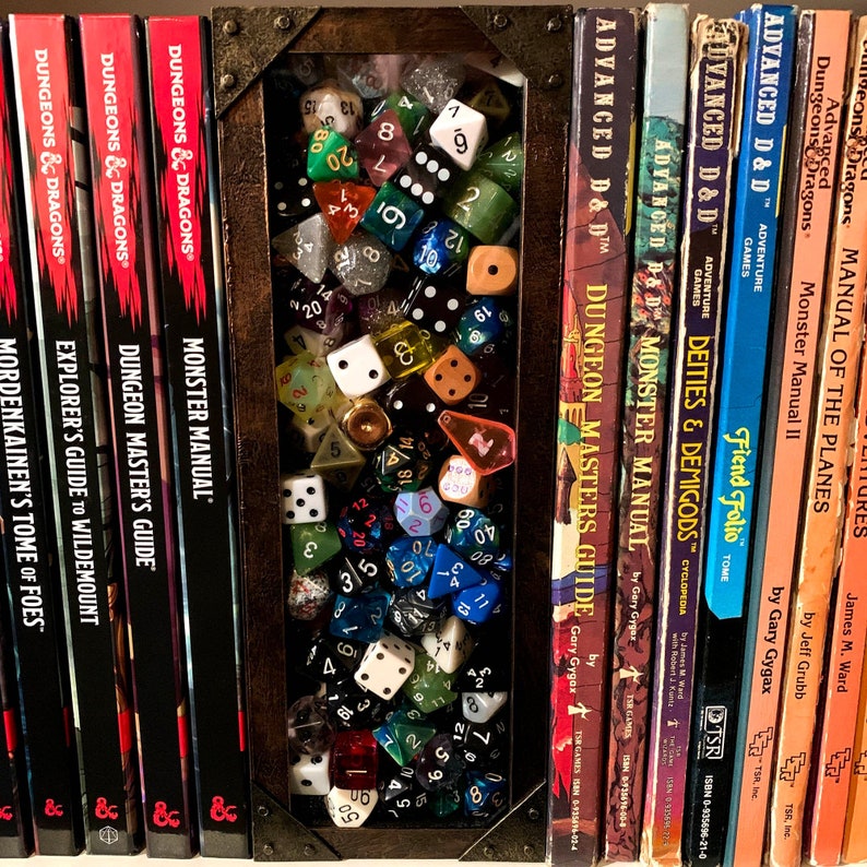 RPG Dice Book Nook / Shelf Display 