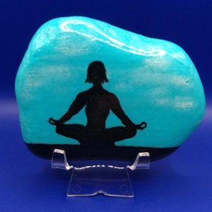 Yoga, Acrylic Painted Stone, Acrylic Stone, Painted Stone, Gift, Home Decor
