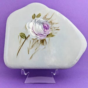 Rose, Acrylic Painted Stone, Acrylic Stone, Painted Stone, Gift, Home Decor