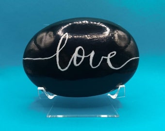 Acrylic Painted Inspirational Rock, Acrylic Rock, Love Theme Art, Painted Rock,  Valentine's Gift, Home Decor