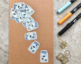 Space Jar Glossy Vinyl Sticker | WEATHERPROOF | laptop, water bottle, notebook, bullet journal