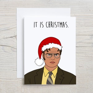 Une carte de Noël Dwight | Carte de Noël drôle | Années 2000