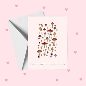 carte champignon | Carte de Saint Valentin | Carte d'anniversaire