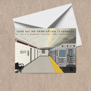 Carte amour ligne 2 | Carte de Saint Valentin | Toronto | Carte de l'Ontario