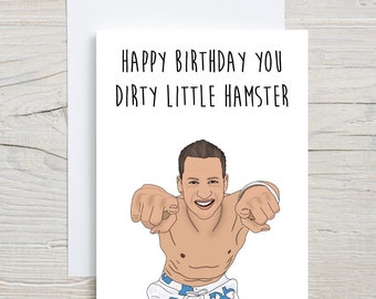 Happy Bday You Dirty Little Hamster Card | Funny Birthday Card
