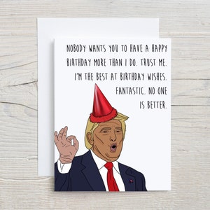 Carte d'anniversaire Trump | Carte d'anniversaire amusante