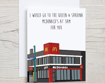 Queen & Spadina Love Card | Funny Toronto Valentine | Cute Card for Boyfriend, Girlfriend or BFF
