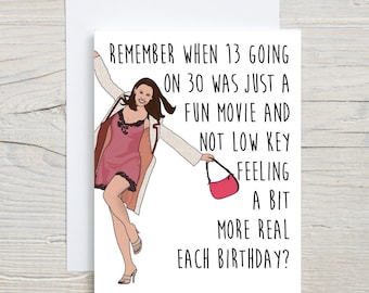 13 Going On 30 Birthday Card | Funny Birthday Card